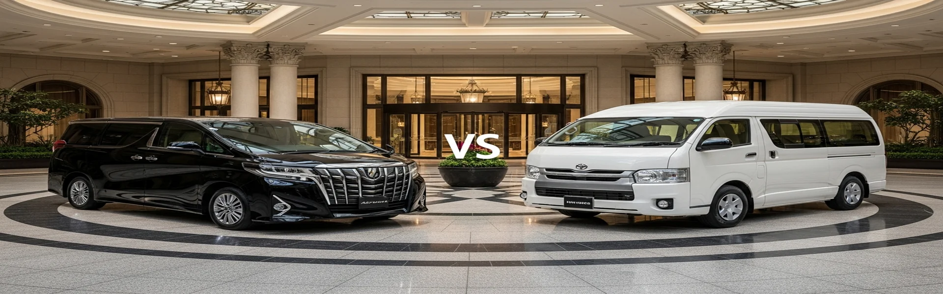 Alphard vs Hiace Bali perbandingan