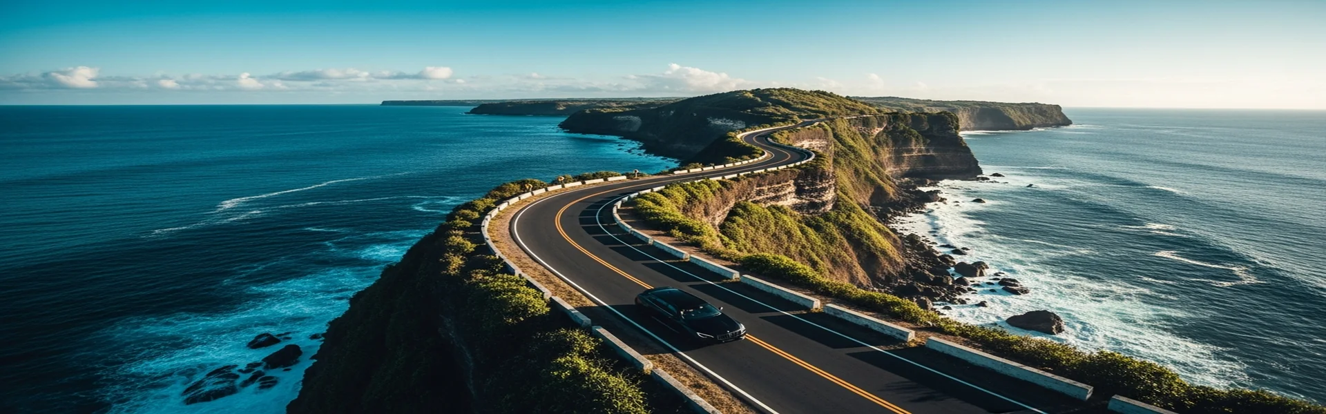 Sewa Mobil Mewah Bali coastal road