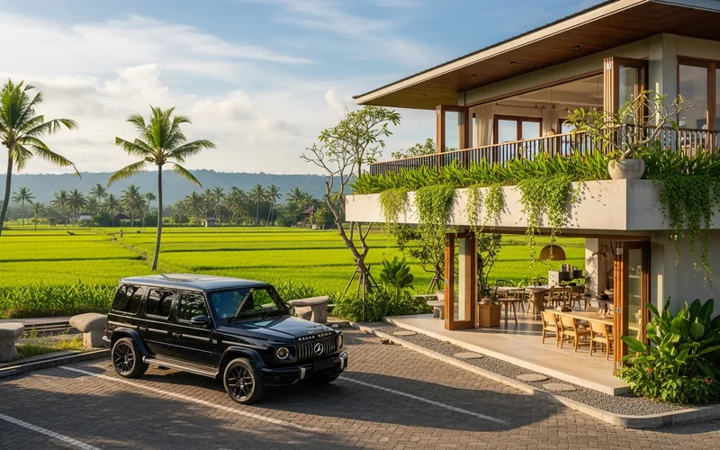 Toyota Alphard di cafe Canggu modern
