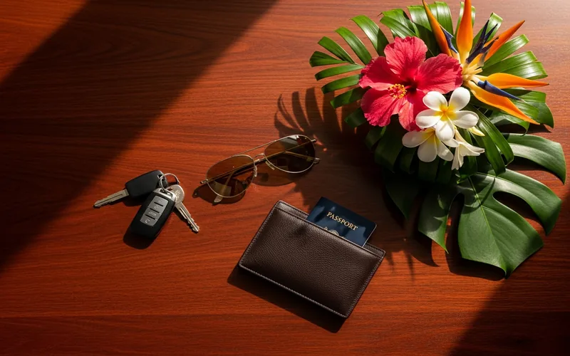 Aksesoris travel mewah bunga tropis Bali