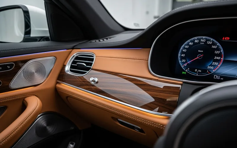 Interior dashboard mobil mewah premium