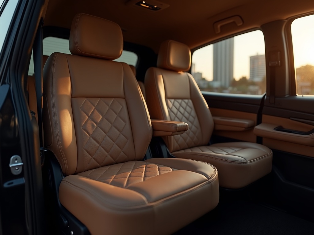Interior kabin Toyota Alphard dengan captain seat kulit dan ottoman kaki